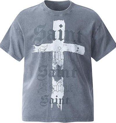 Saint Tears Men's Fashion Portrait Print Hip Hop T-Shirt ASAP Vintage Style Short Sleeves for Man or Women